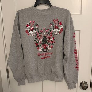 Disney Gray Holiday Sweatshirt